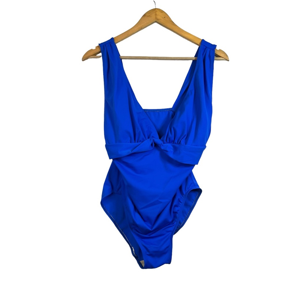 Sabree Women’s Blue Vacation Beach One Piece Swimsuit Size 14